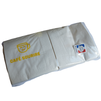 Serviettes en papier Café Sourire - Lot de 200