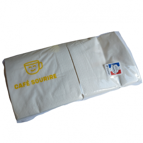 Serviettes en papier Café Sourire - Lot de 200